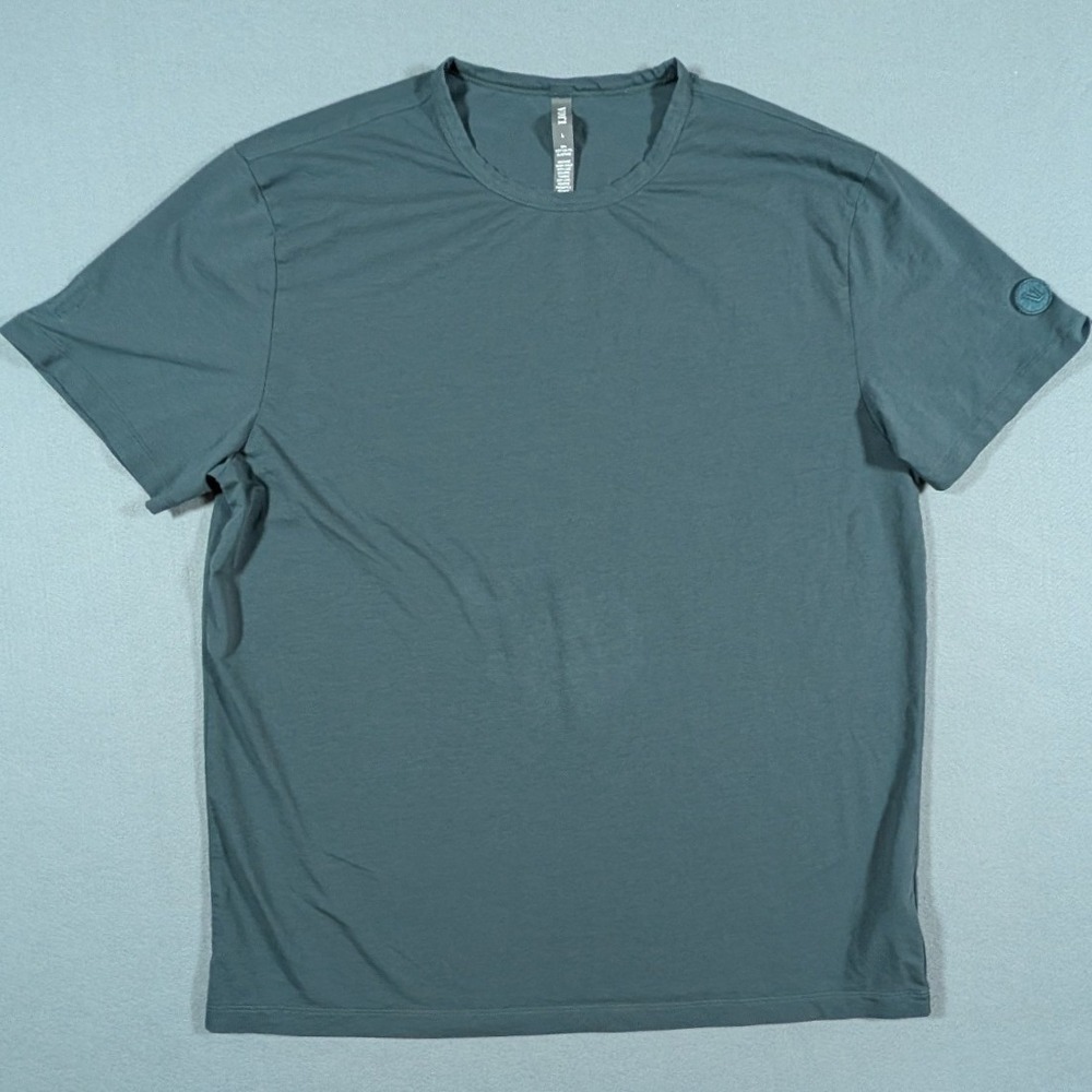 Vuori Tuvalu Tee Mens Large Teal Blue Short Sleeve Stretch Cotton T-Shirt